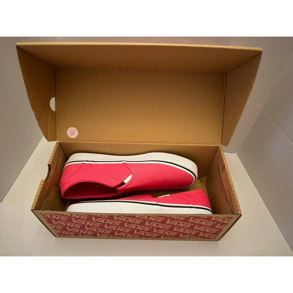Vans Slip‎ On Pink Honeysuckle Asher Sneakers Women's Size 8